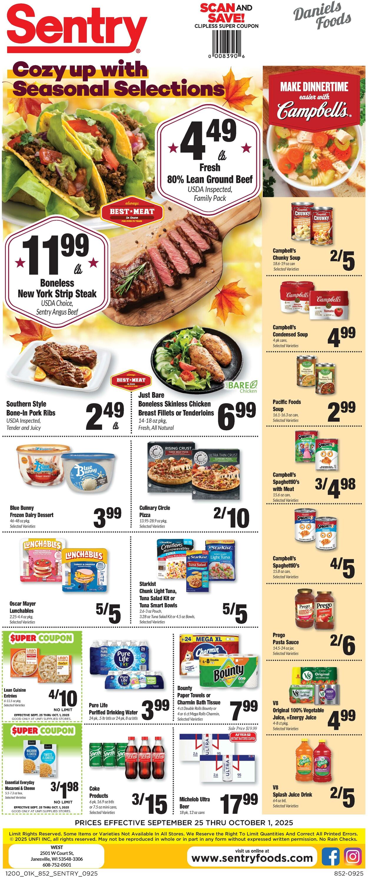Weekly ad Sentry 09/25/2025 - 10/01/2025