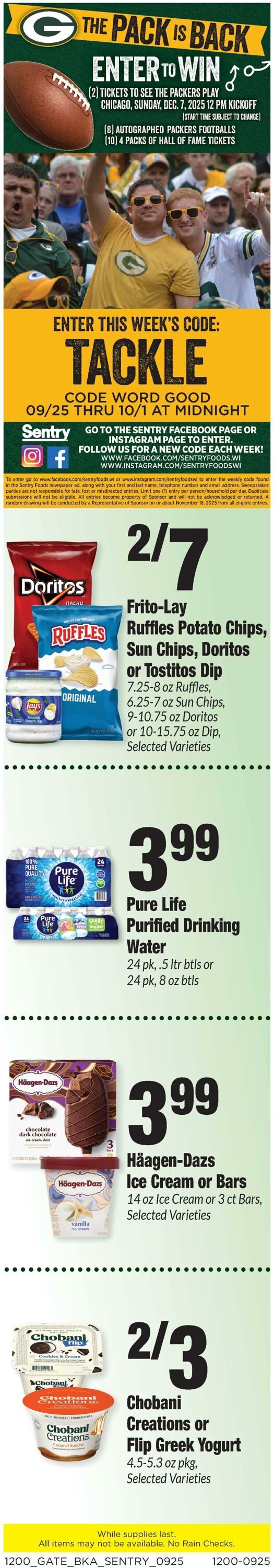 Weekly ad Sentry 09/25/2025 - 10/01/2025