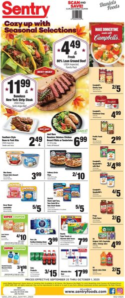 Weekly ad Sentry 09/25/2025 - 10/01/2025