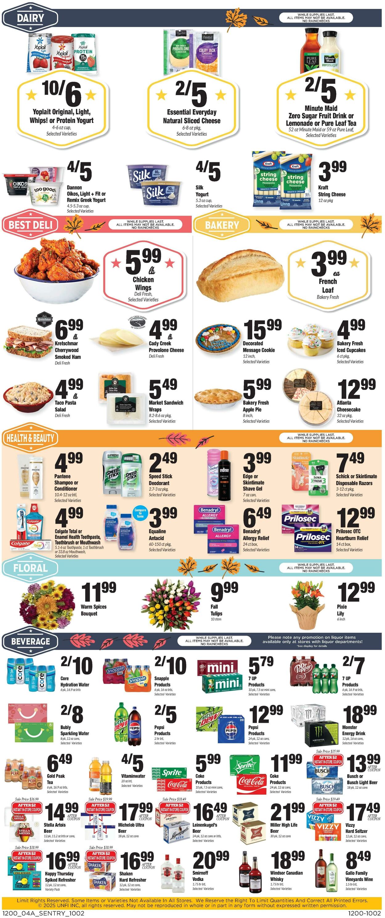 Weekly ad Sentry 10/02/2025 - 10/08/2025
