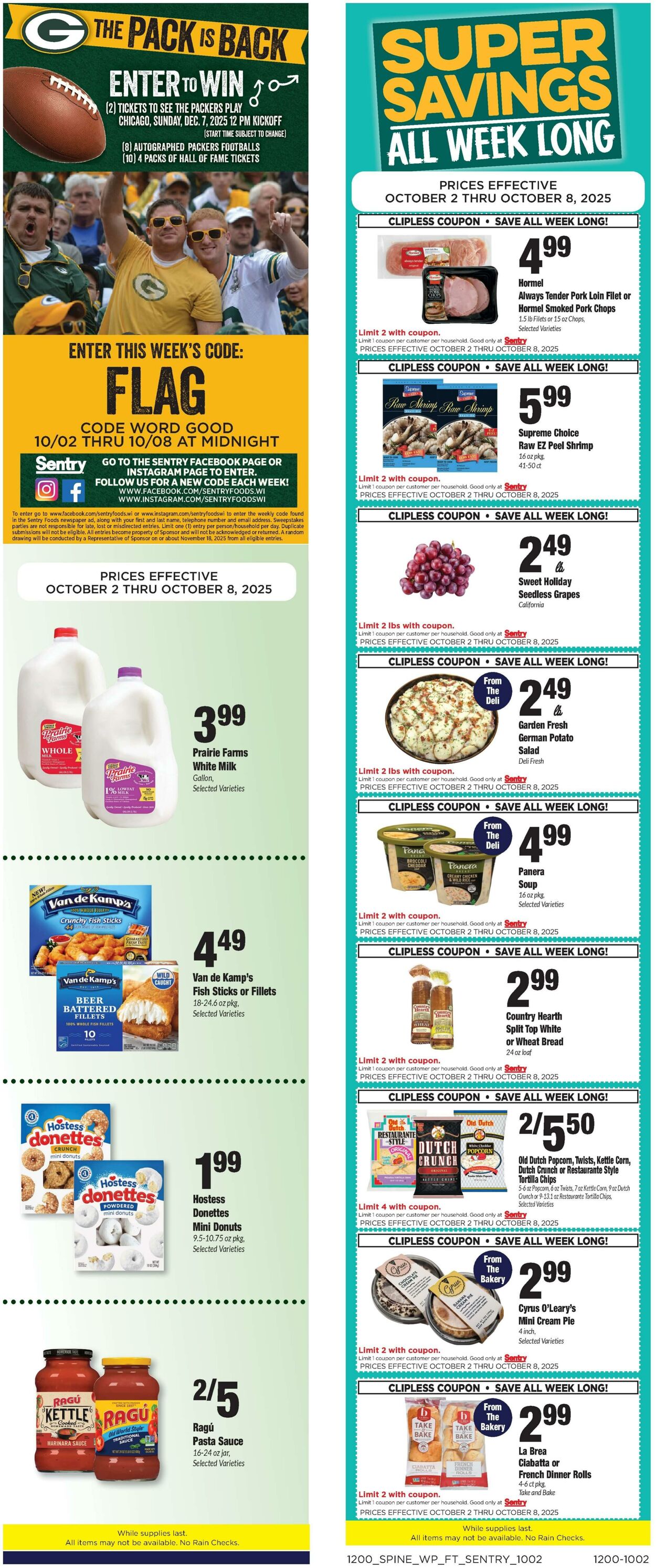 Weekly ad Sentry 10/02/2025 - 10/08/2025