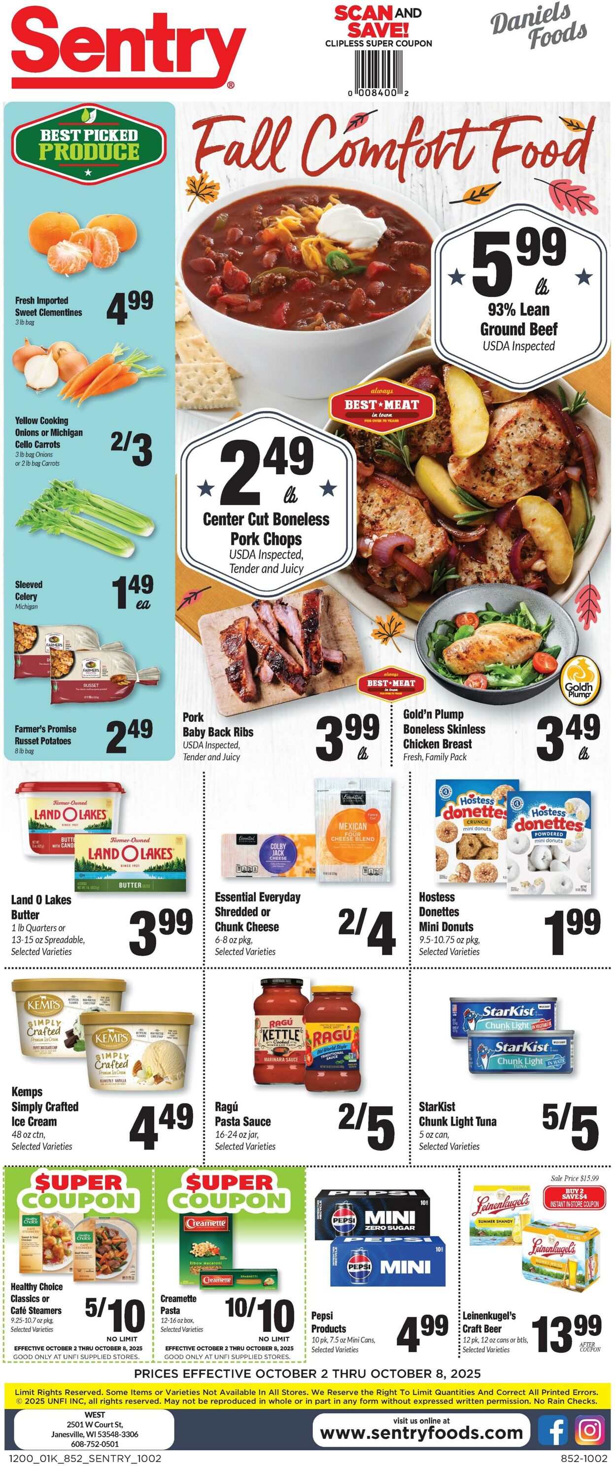 Weekly ad Sentry 10/02/2025 - 10/08/2025