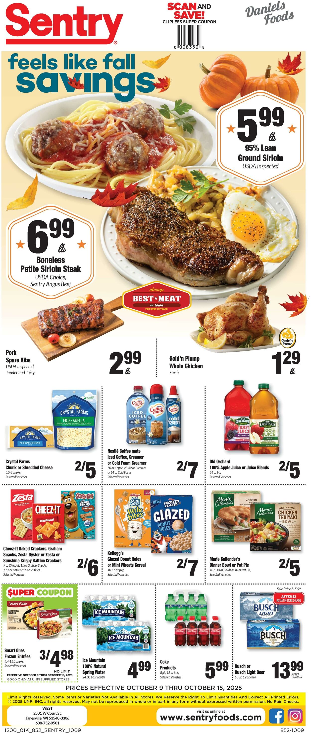 Weekly ad Sentry 10/09/2025 - 10/15/2025