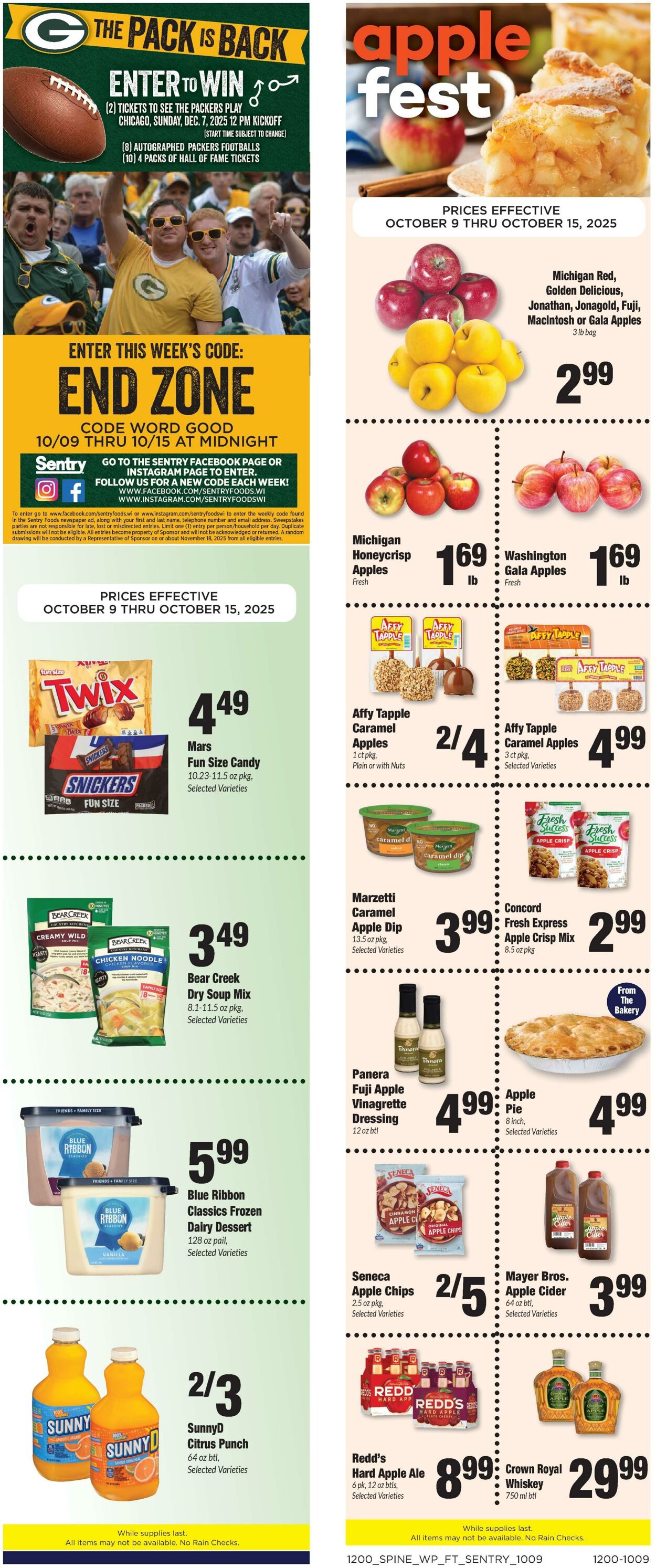 Weekly ad Sentry 10/09/2025 - 10/15/2025