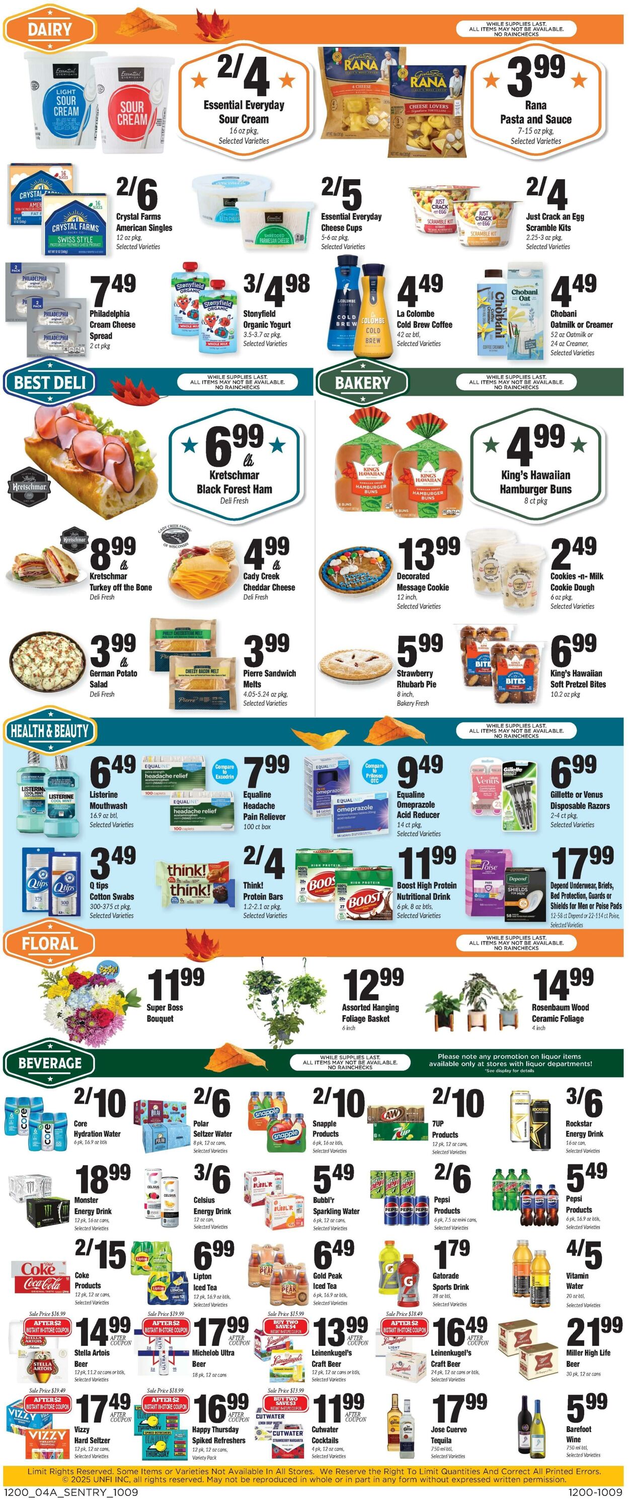 Weekly ad Sentry 10/09/2025 - 10/15/2025