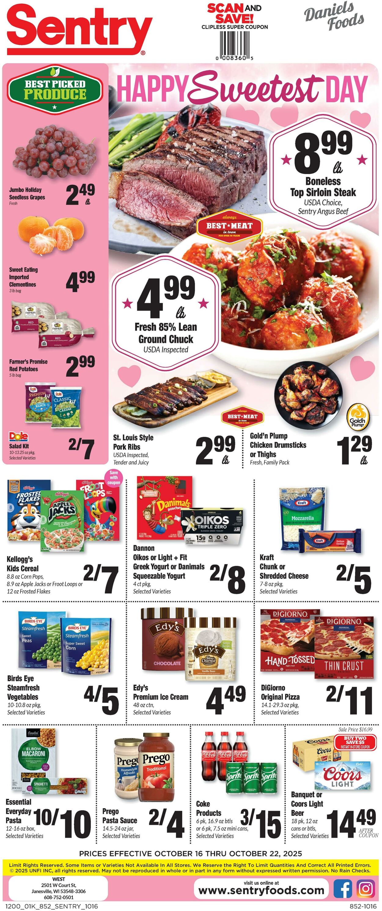 Weekly ad Sentry 10/16/2025 - 10/22/2025