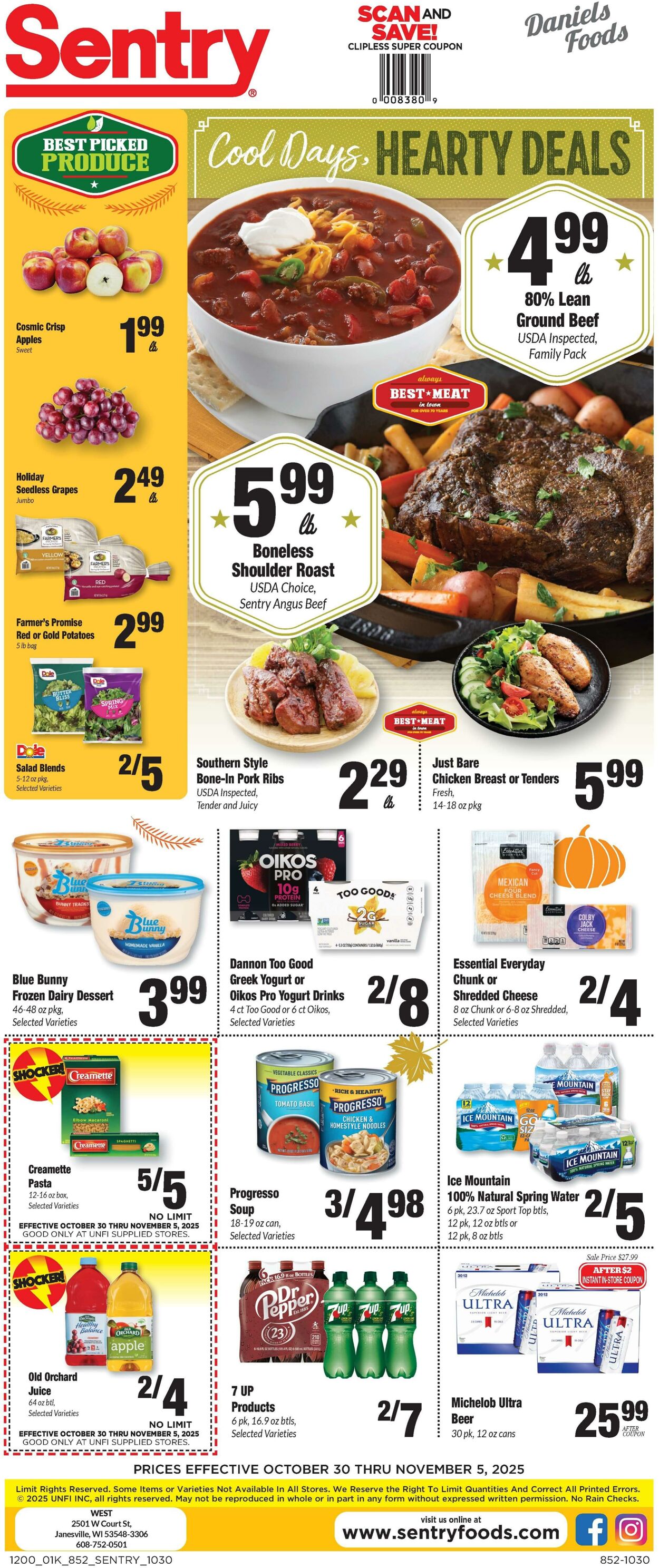 Weekly ad Sentry 10/30/2025 - 11/05/2025