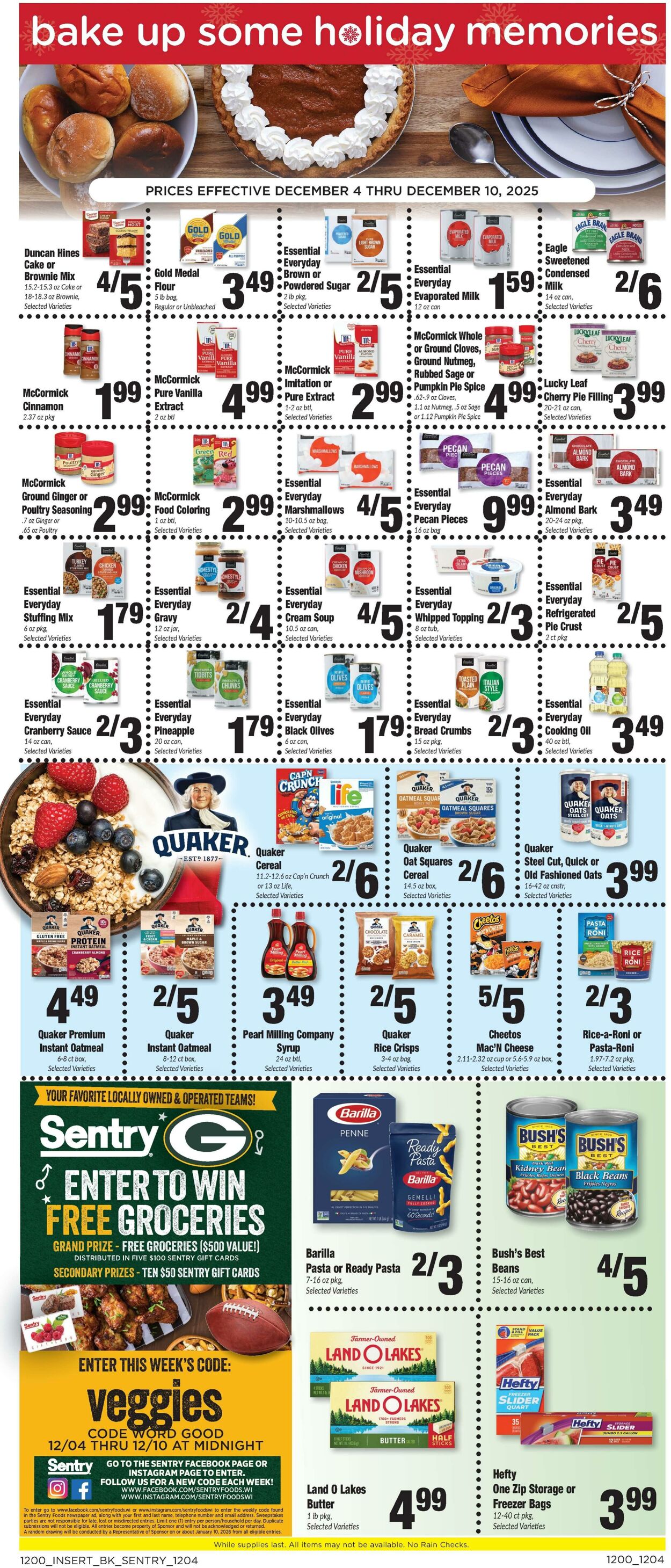 Weekly ad Sentry 12/04/2025 - 12/10/2025