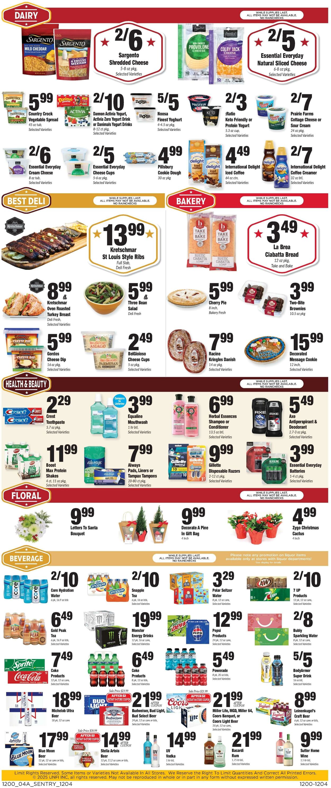 Weekly ad Sentry 12/04/2025 - 12/10/2025
