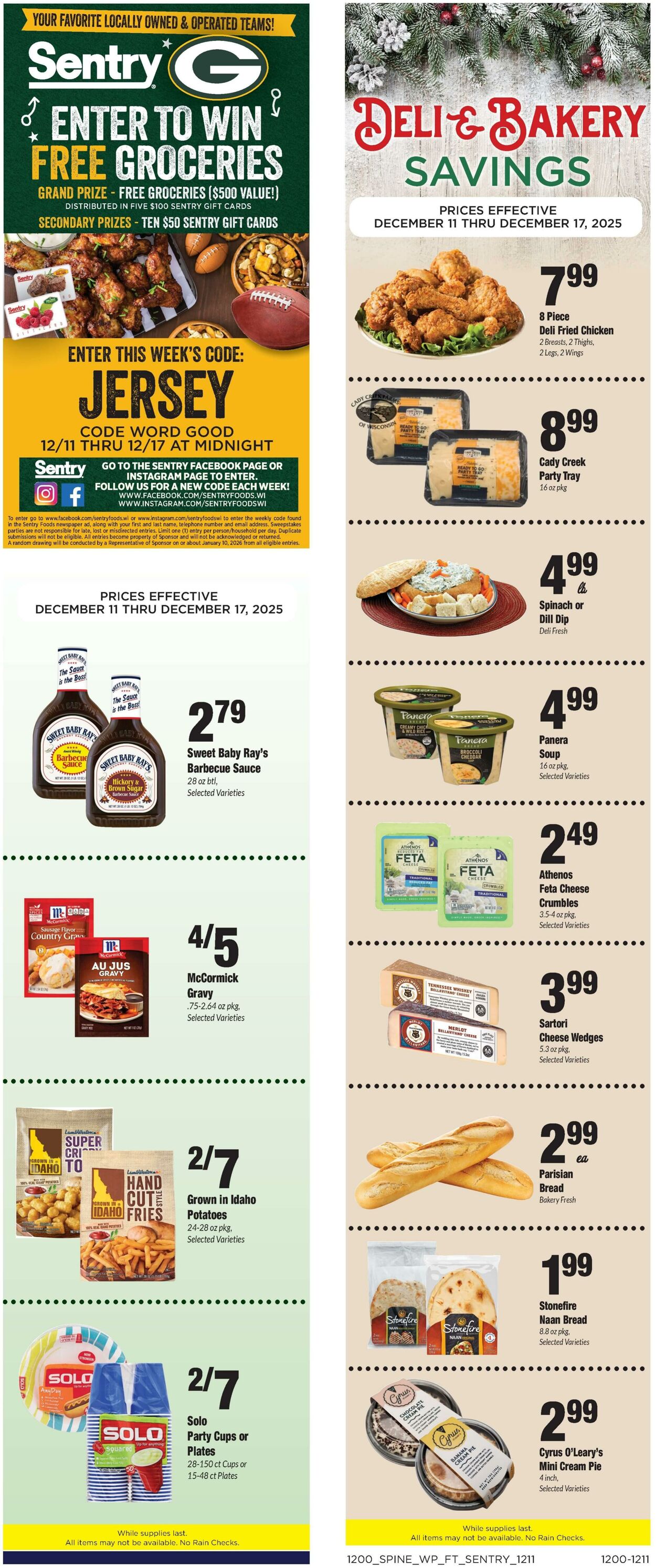 Weekly ad Sentry 12/11/2025 - 12/17/2025