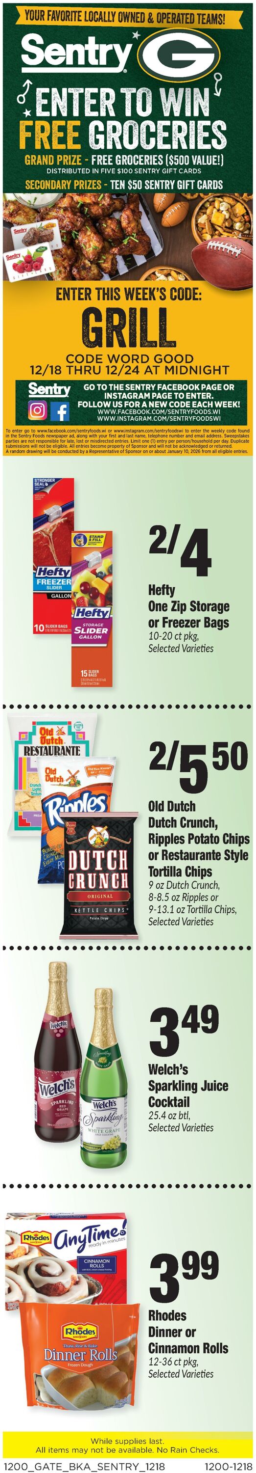 Weekly ad Sentry 12/18/2025 - 12/25/2025