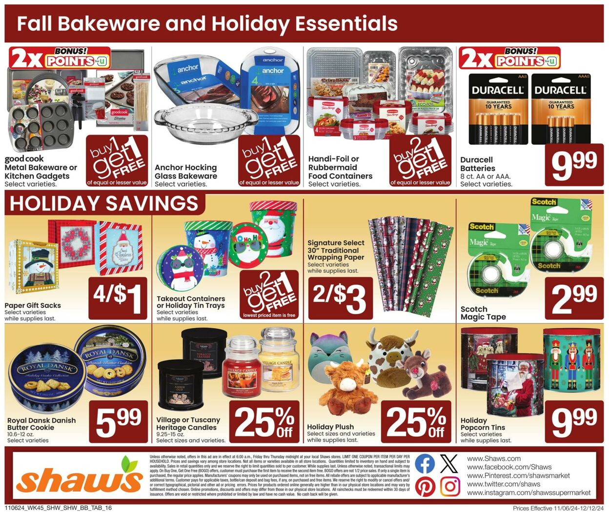 Weekly ad Shaws 11/06/2024 - 12/12/2024