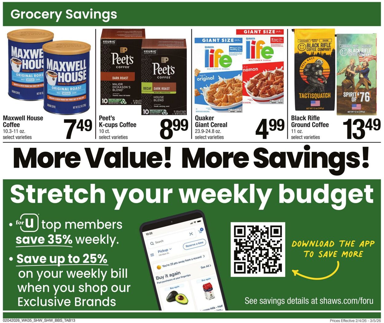 Weekly ad Shaws 02/04/2026 - 03/05/2026