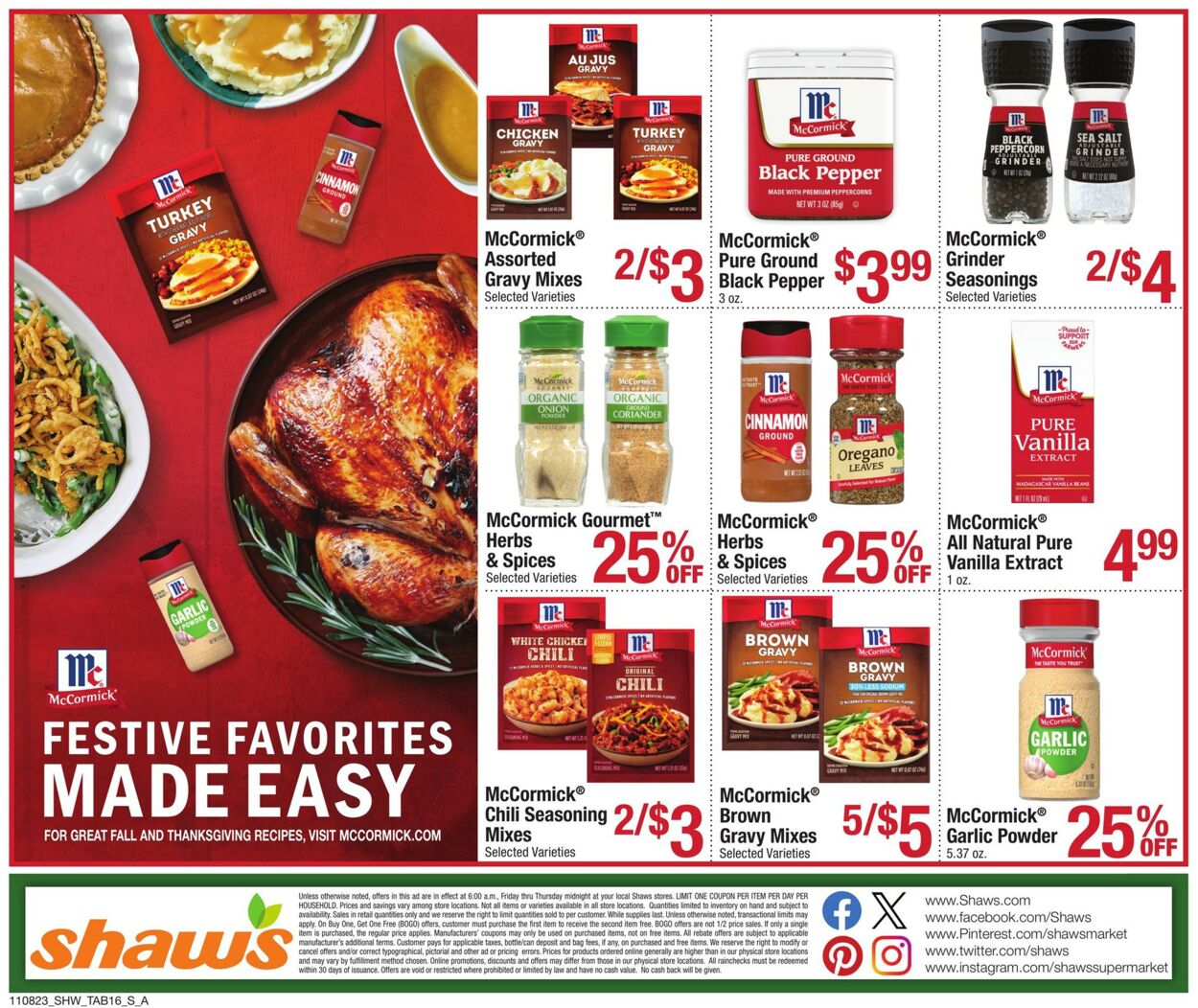 Weekly ad Shaws 11/08/2023 - 12/07/2023