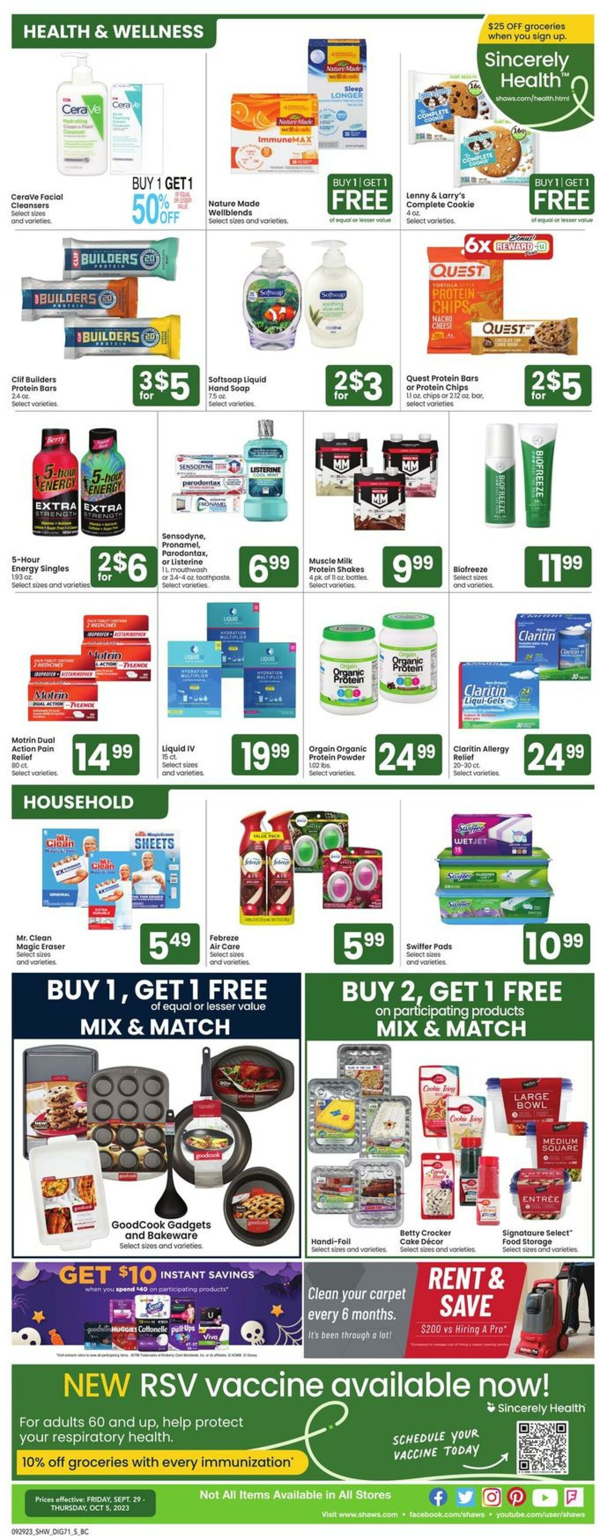 Weekly ad Shaws 09/29/2023 - 01/04/2024