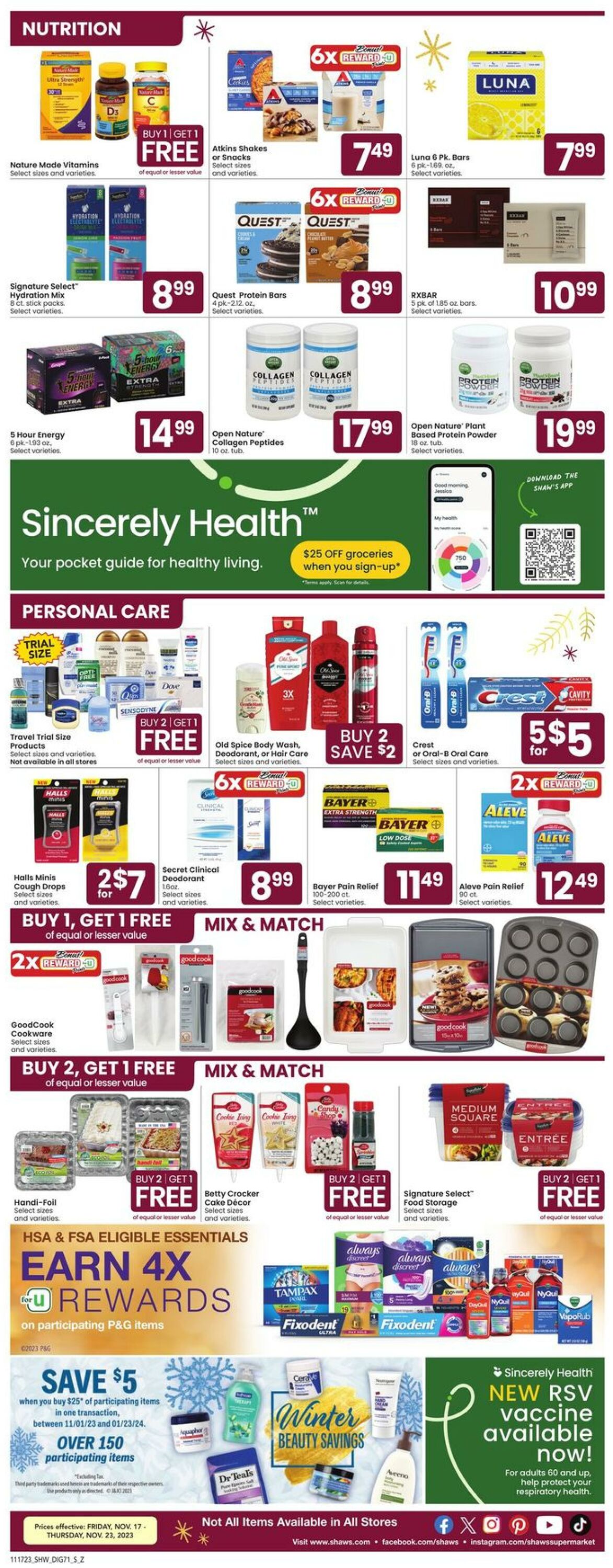 Weekly ad Shaws 11/17/2023 - 11/23/2023