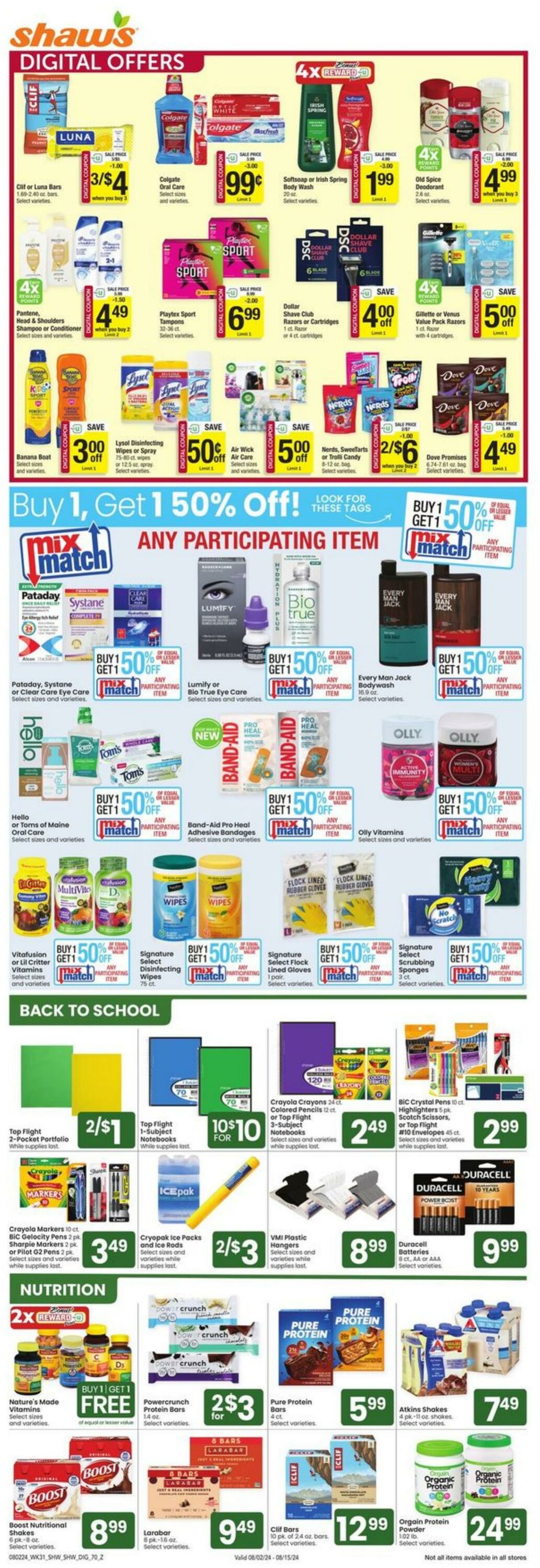 Weekly ad Shaws 08/02/2024 - 08/08/2024