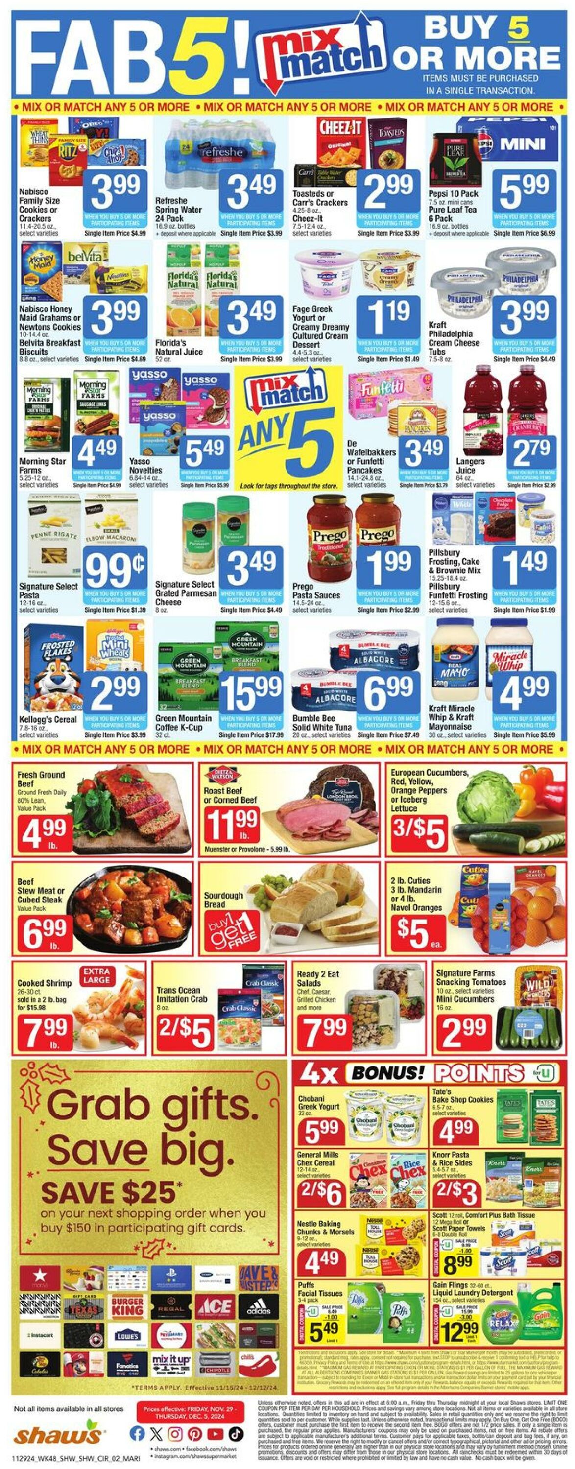 Weekly ad Shaws 11/29/2024 - 12/05/2024