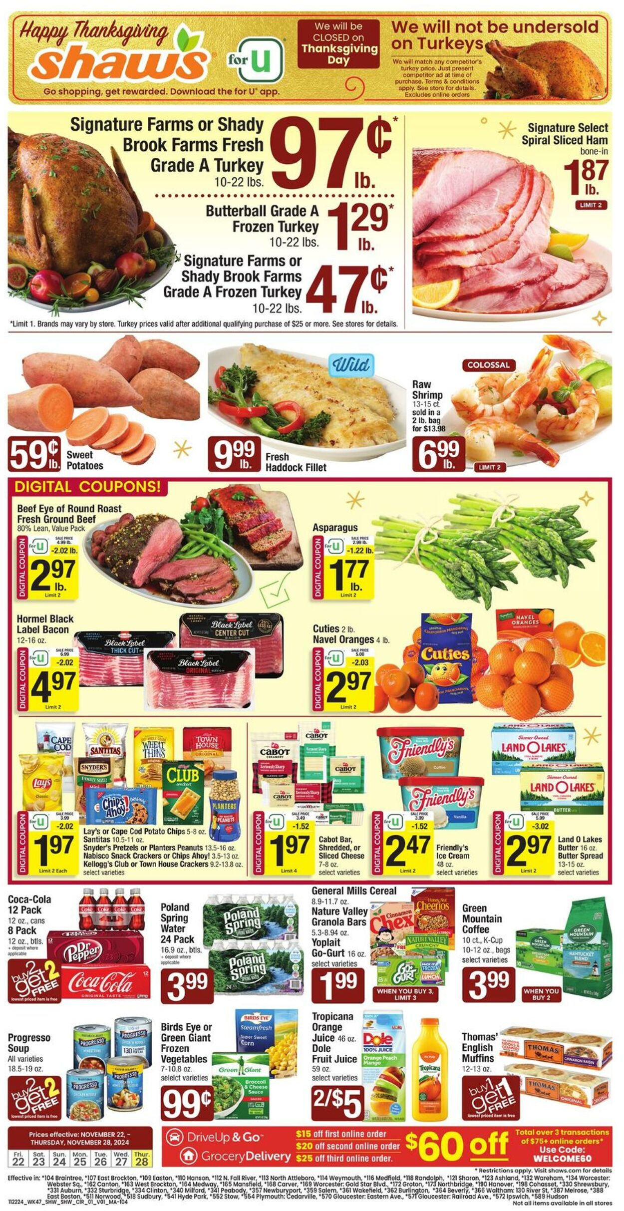 Weekly ad Shaws 11/22/2024 - 11/28/2024