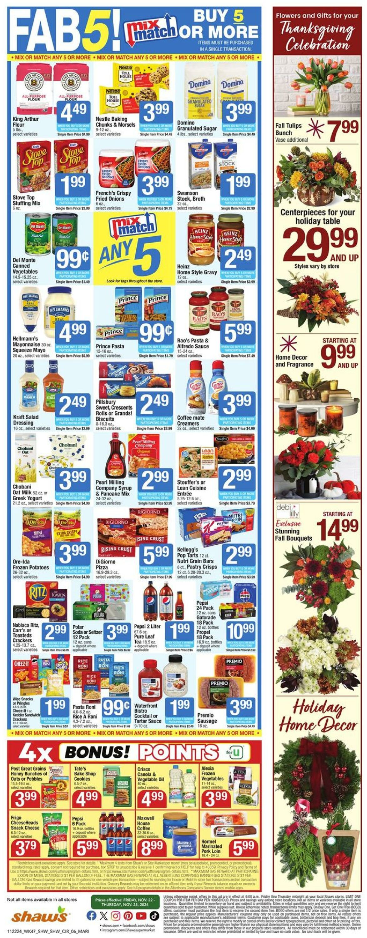 Weekly ad Shaws 11/22/2024 - 11/28/2024