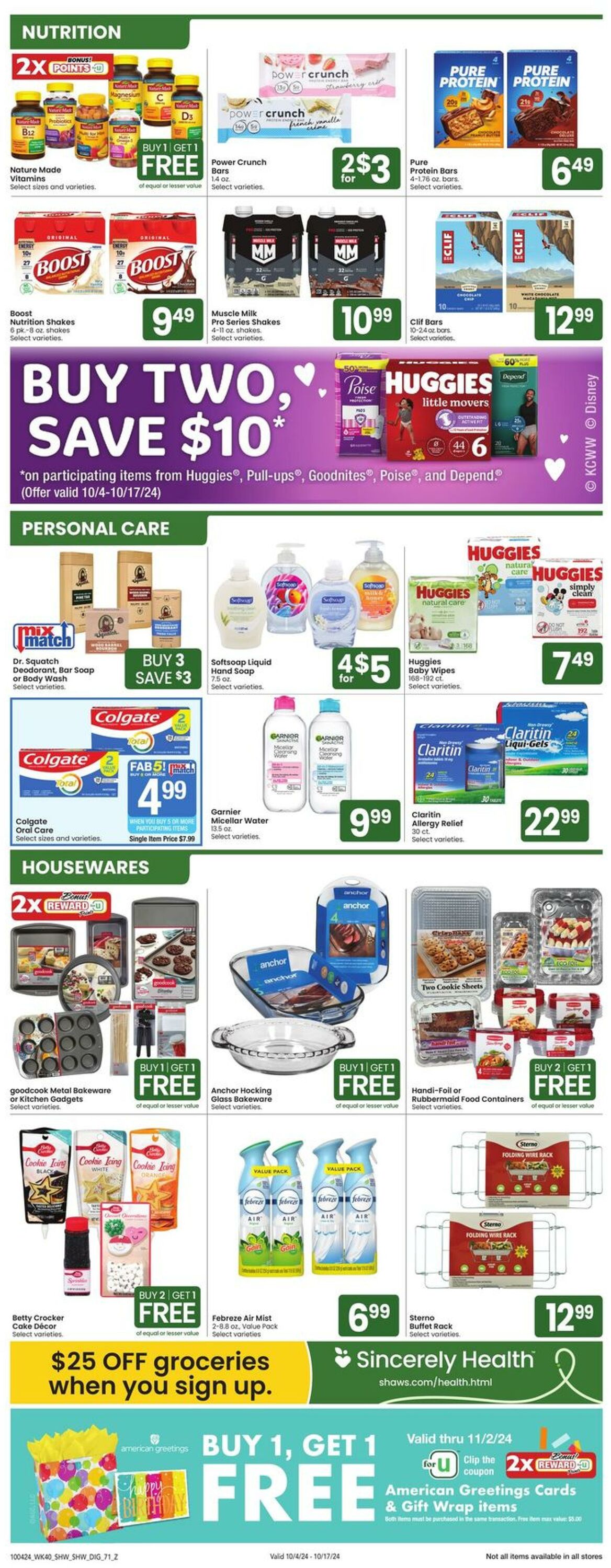 Weekly ad Shaws 10/04/2024 - 10/10/2024