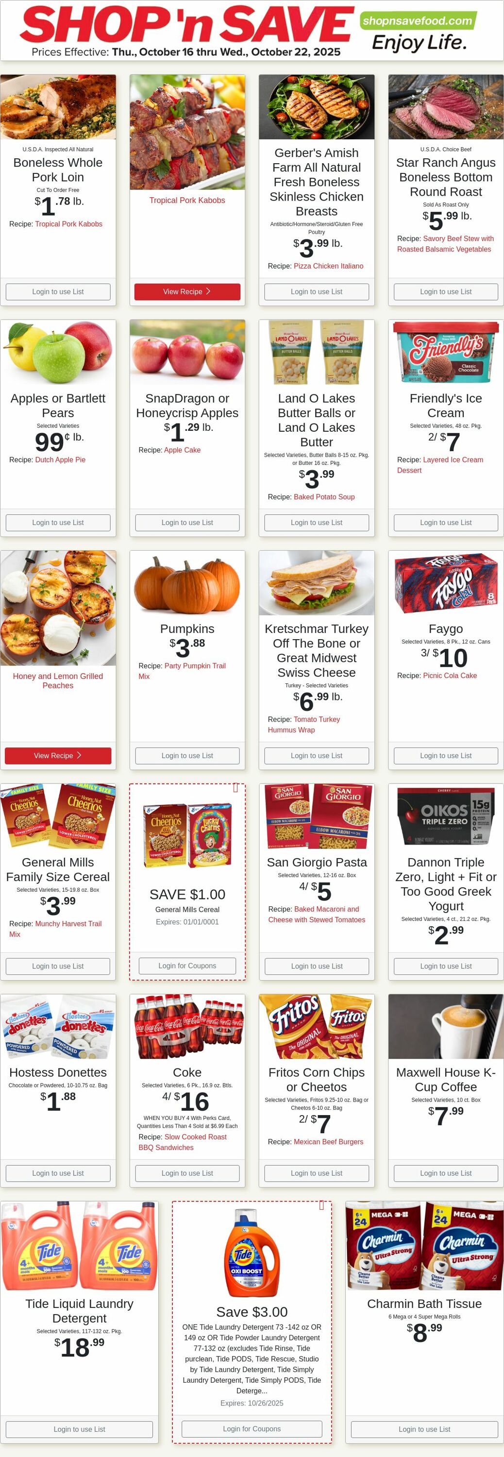 Weekly ad Shop'n Save 10/20/2025 - 10/26/2025