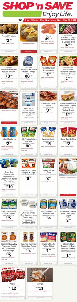 Weekly ad Shop'n Save 11/18/2024 - 11/24/2024