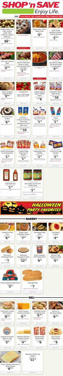 Weekly ad Shop'n Save 10/21/2024 - 10/27/2024