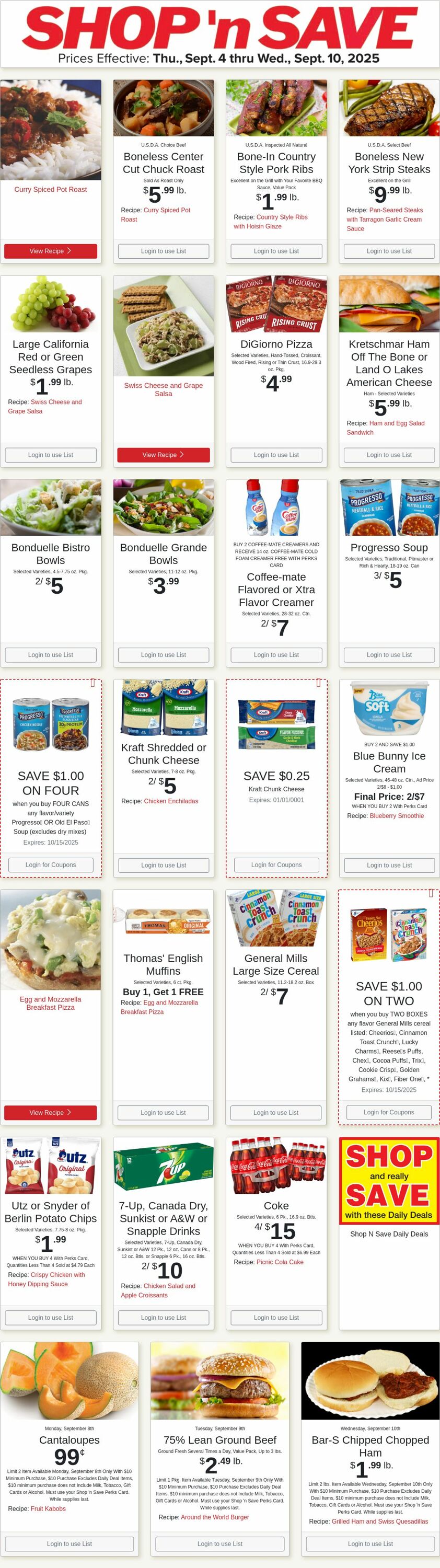 Weekly ad Shop'n Save 09/08/2025 - 09/14/2025