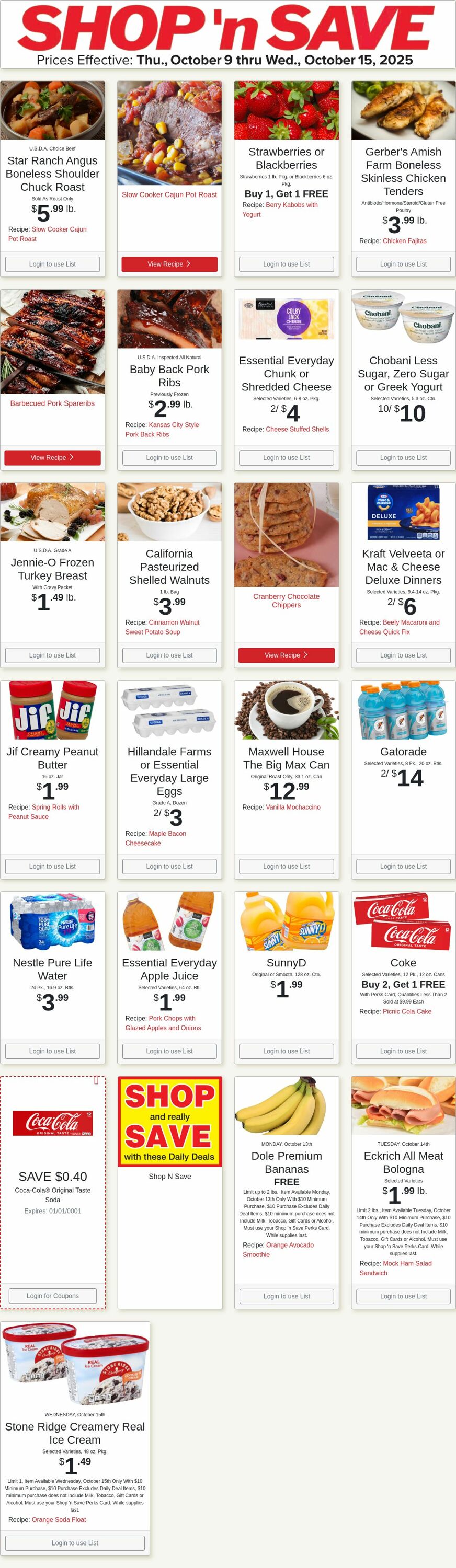 Weekly ad Shop'n Save 10/13/2025 - 10/19/2025