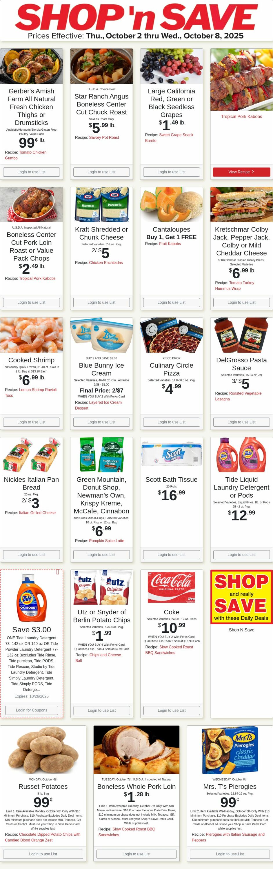 Weekly ad Shop'n Save 10/06/2025 - 10/12/2025