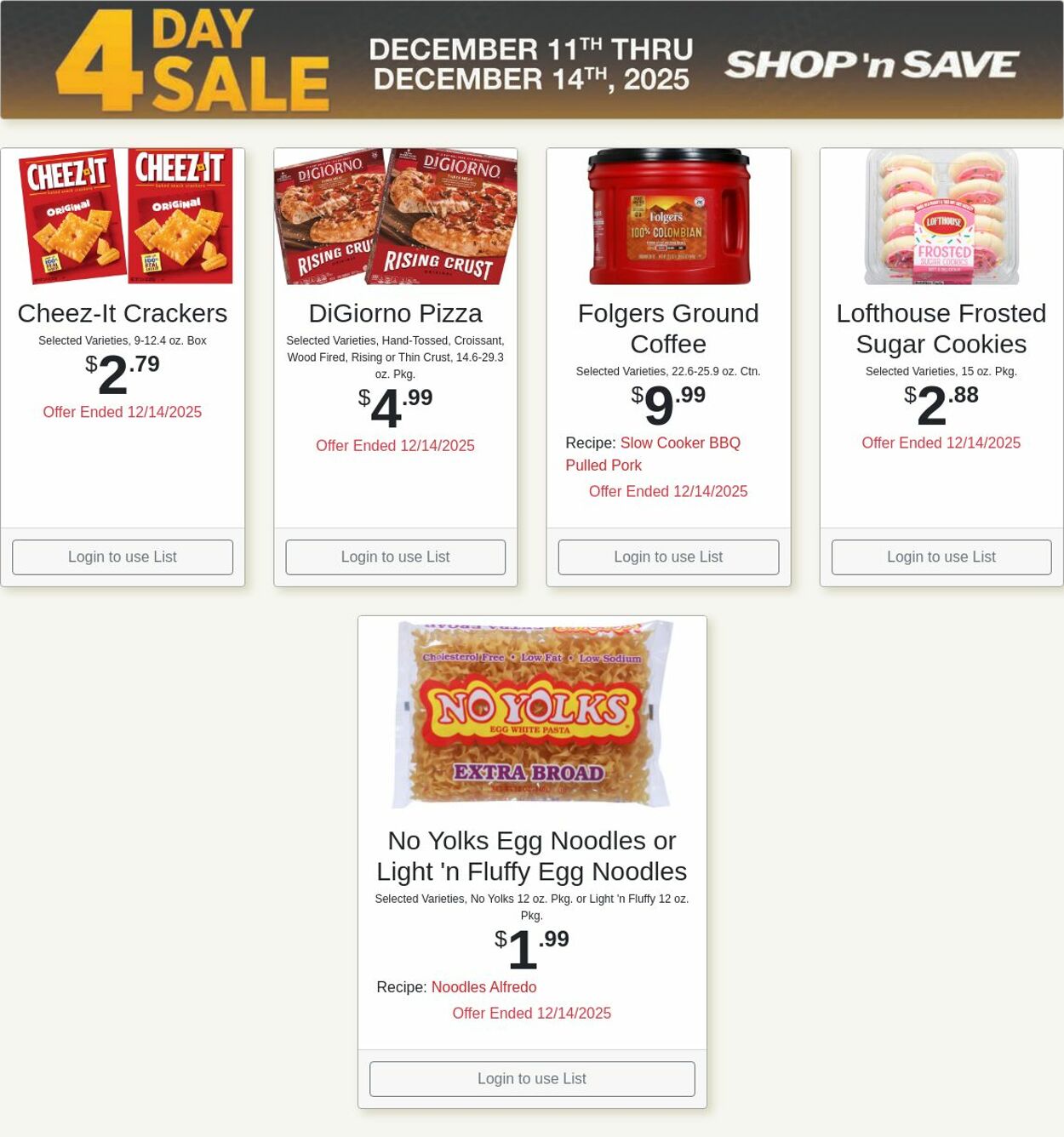 Weekly ad Shop'n Save 12/15/2025 - 12/21/2025