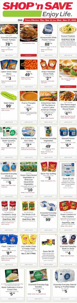 Weekly ad Shop'n Save 11/25/2024 - 12/01/2024