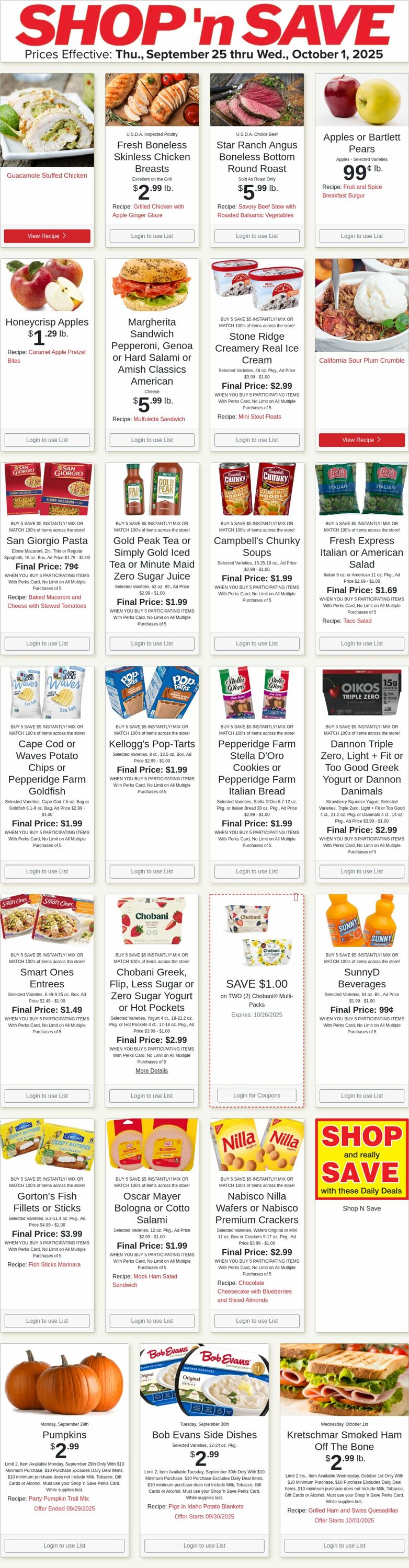 Weekly ad Shop'n Save 09/29/2025 - 10/05/2025