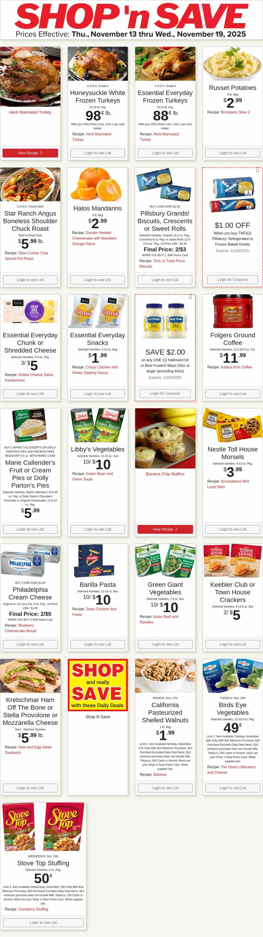 Weekly ad Shop'n Save 11/17/2025 - 11/23/2025