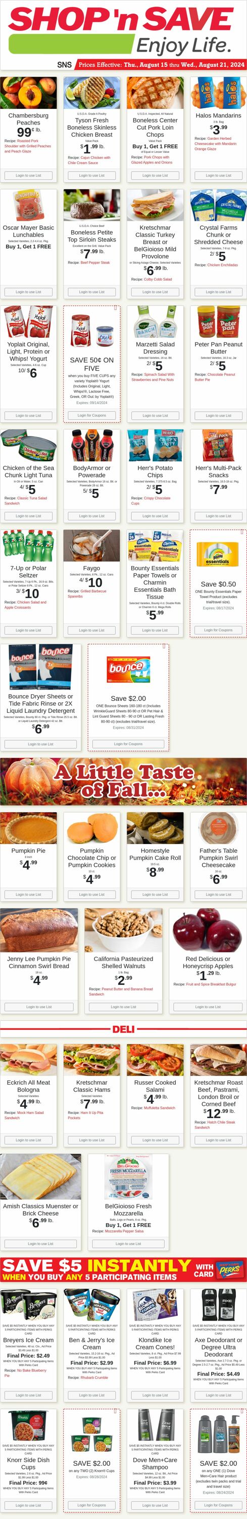 Weekly ad Shop'n Save 08/12/2024 - 08/18/2024