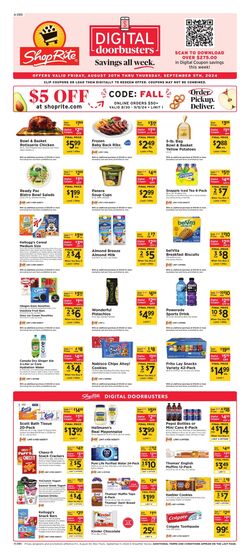 Weekly ad ShopRite 08/30/2024 - 09/05/2024