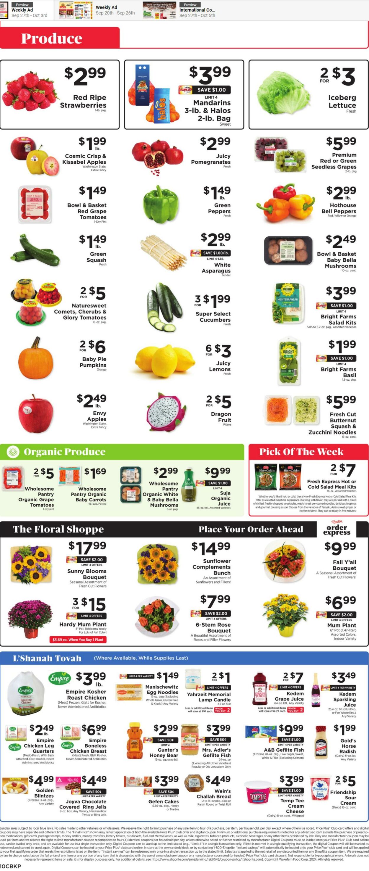 Weekly ad ShopRite 09/27/2024 - 10/03/2024