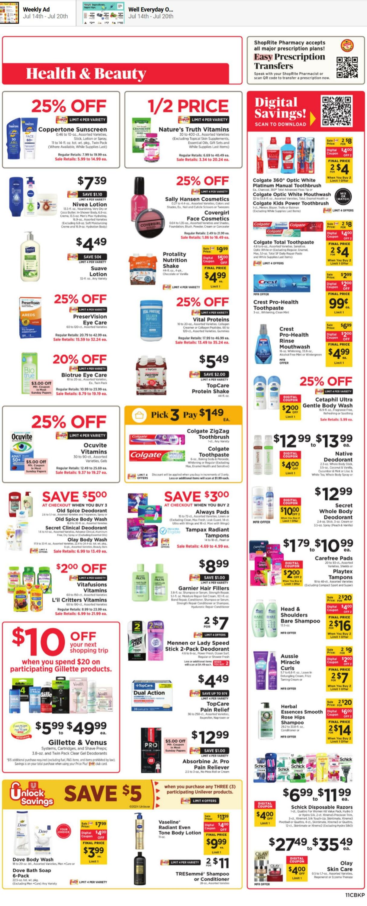 Weekly ad ShopRite 07/14/2024 - 07/20/2024