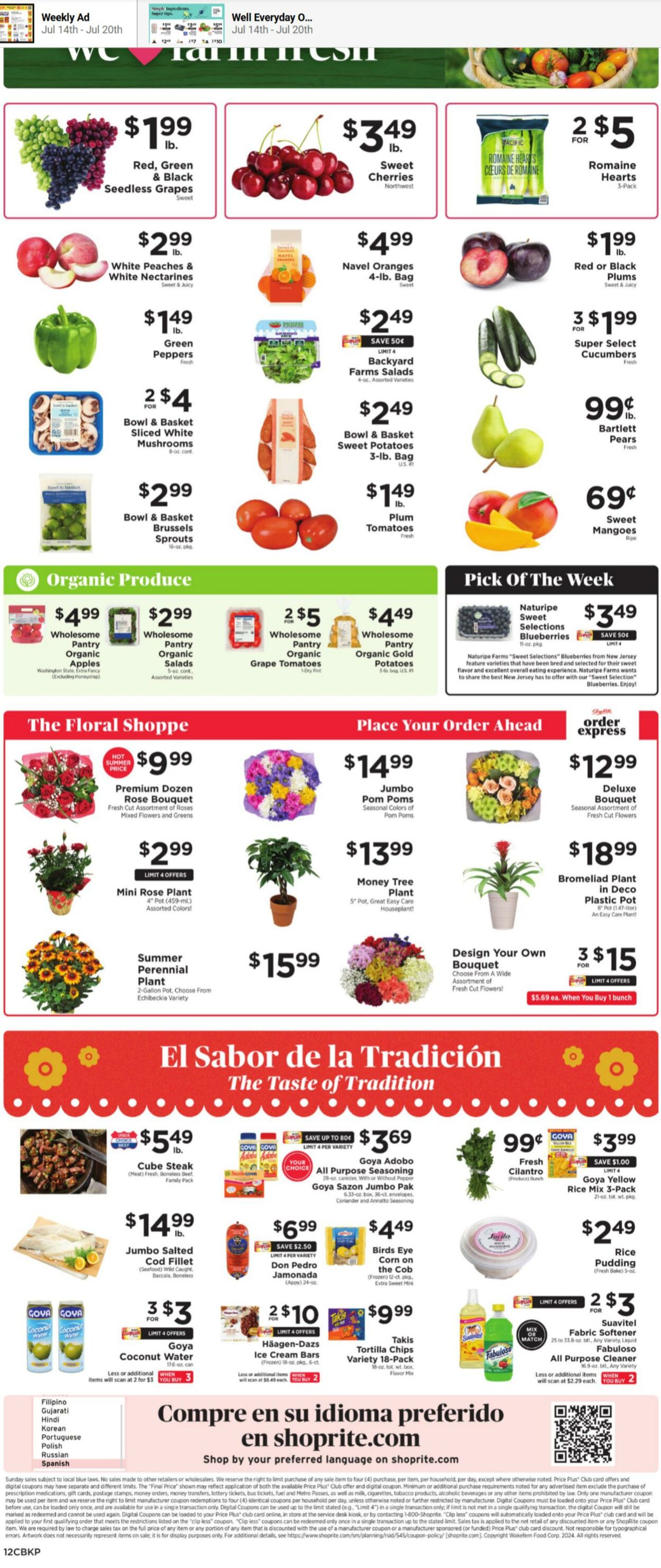 Weekly ad ShopRite 07/14/2024 - 07/20/2024