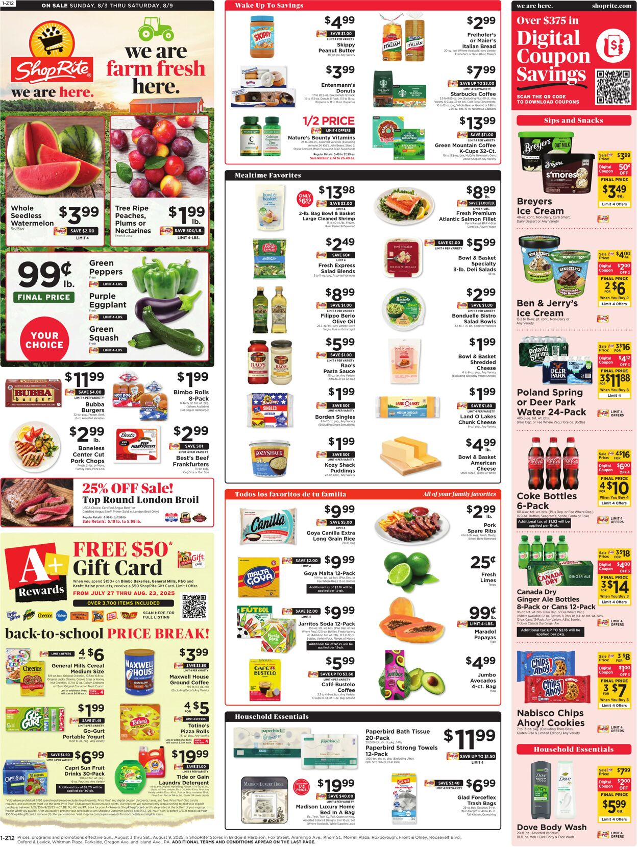 Weekly ad ShopRite 07/31/2025 - 08/09/2025