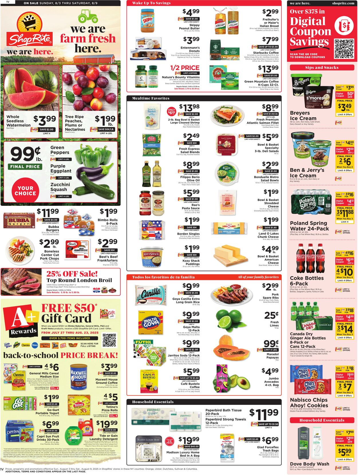 Weekly ad ShopRite 07/31/2025 - 08/09/2025