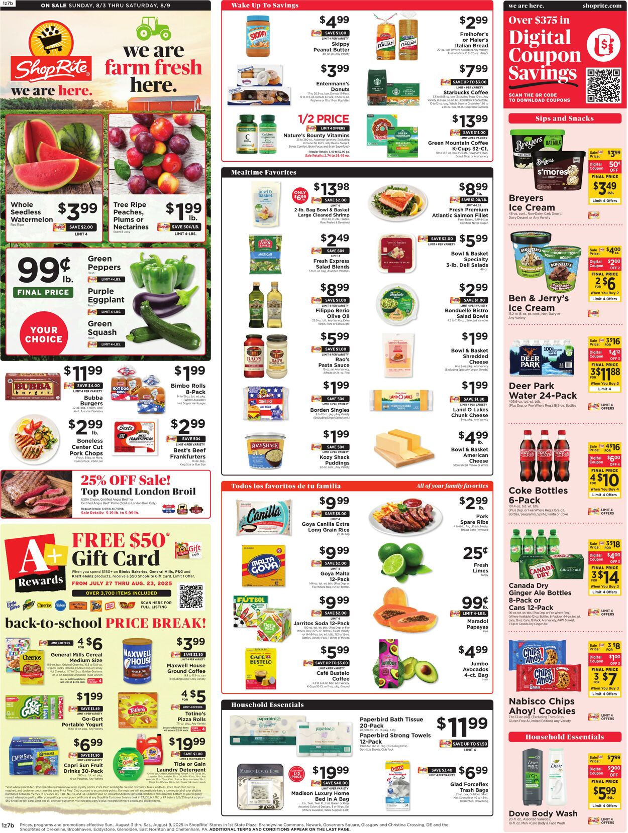Weekly ad ShopRite 07/31/2025 - 08/09/2025
