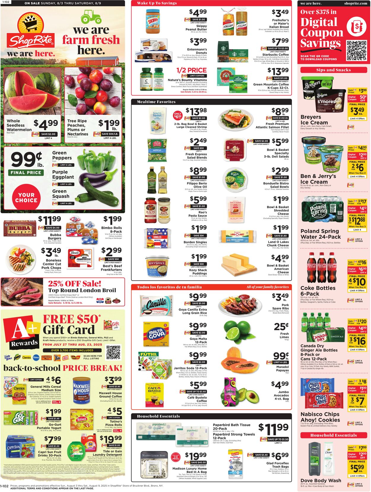 Weekly ad ShopRite 07/31/2025 - 08/09/2025