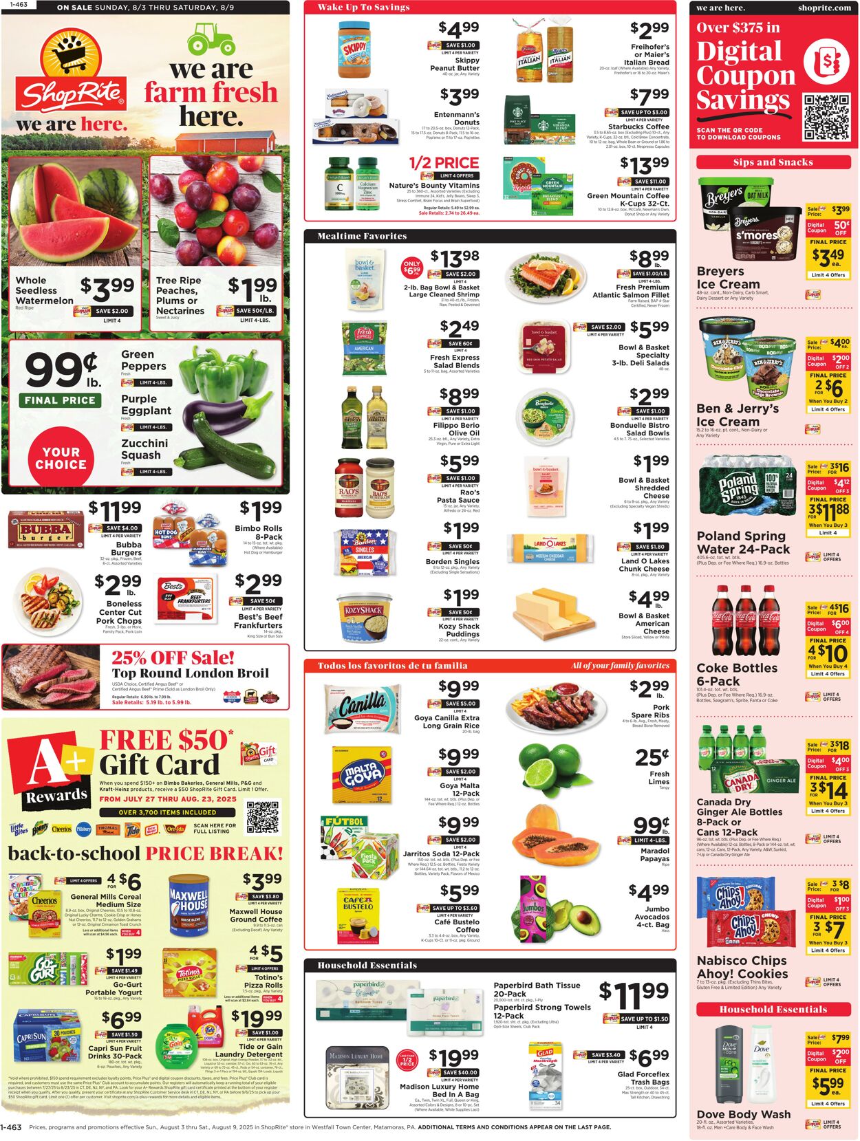 Weekly ad ShopRite 07/31/2025 - 08/09/2025