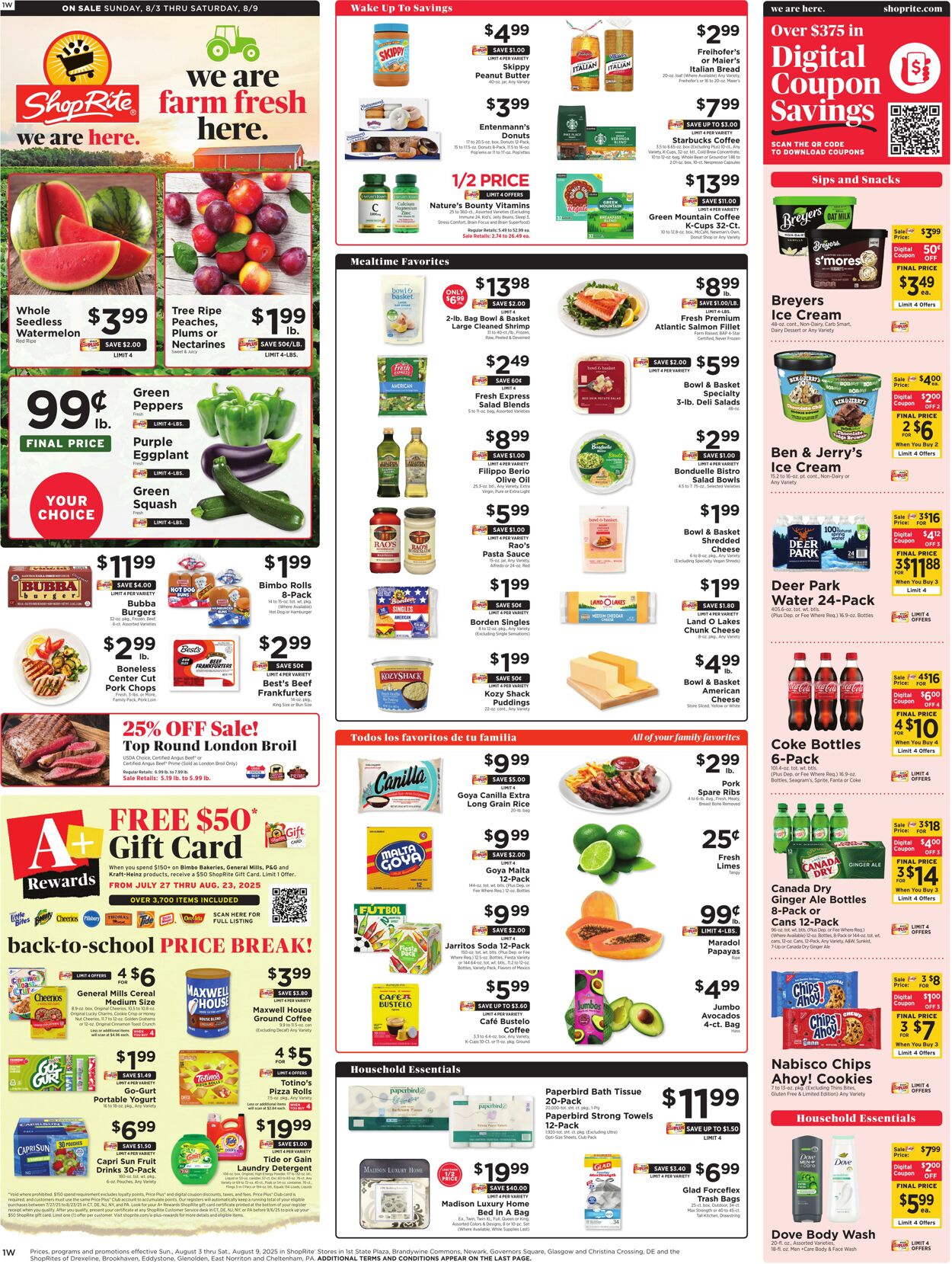 Weekly ad ShopRite 07/31/2025 - 08/09/2025