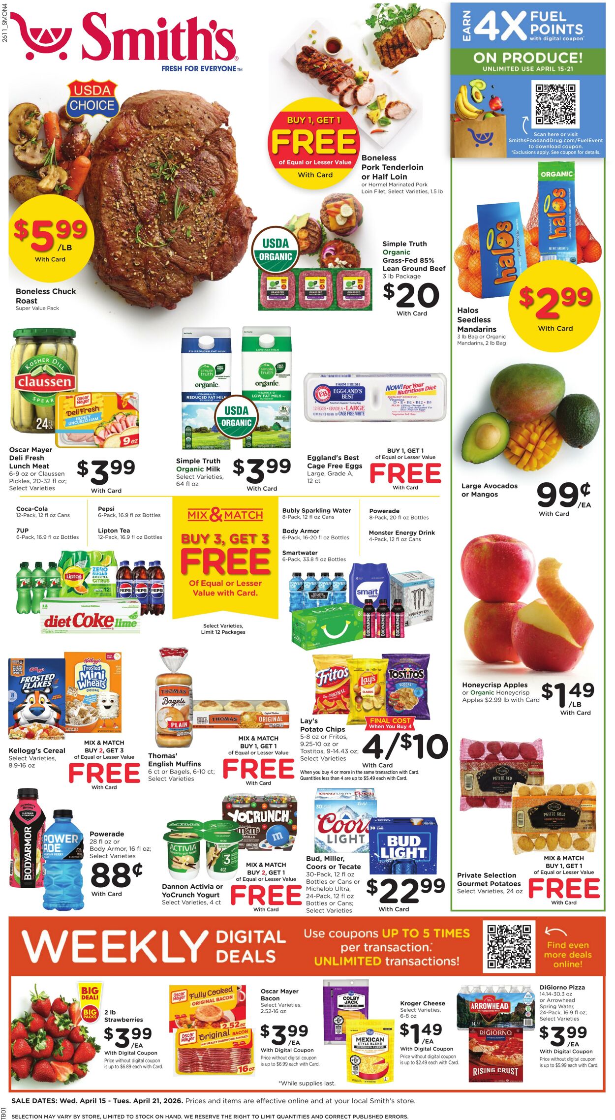 Weekly ad Smith’s Food and Drug 04/15/2026 - 04/21/2026