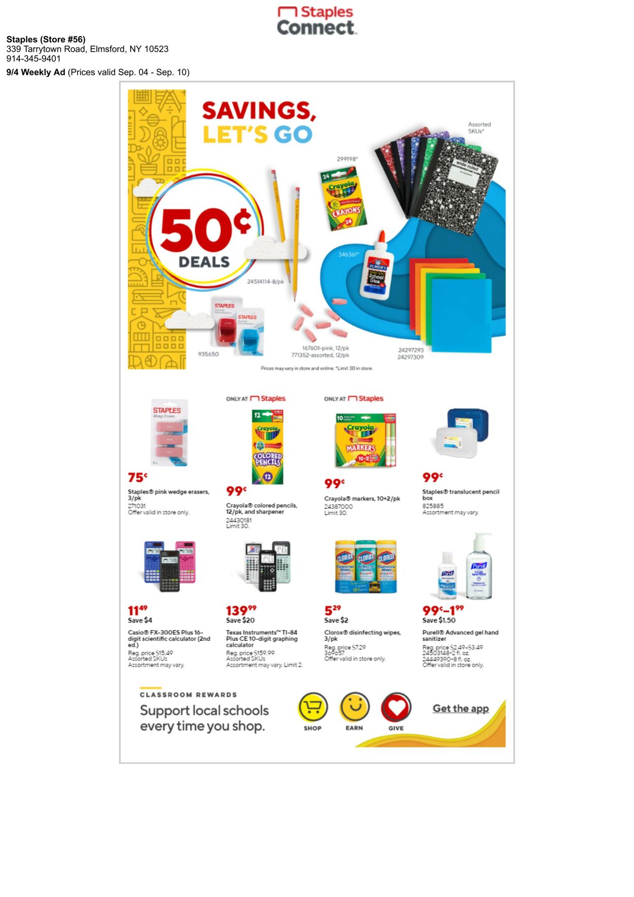 Weekly ad Staples 09/04/2022 - 09/10/2022