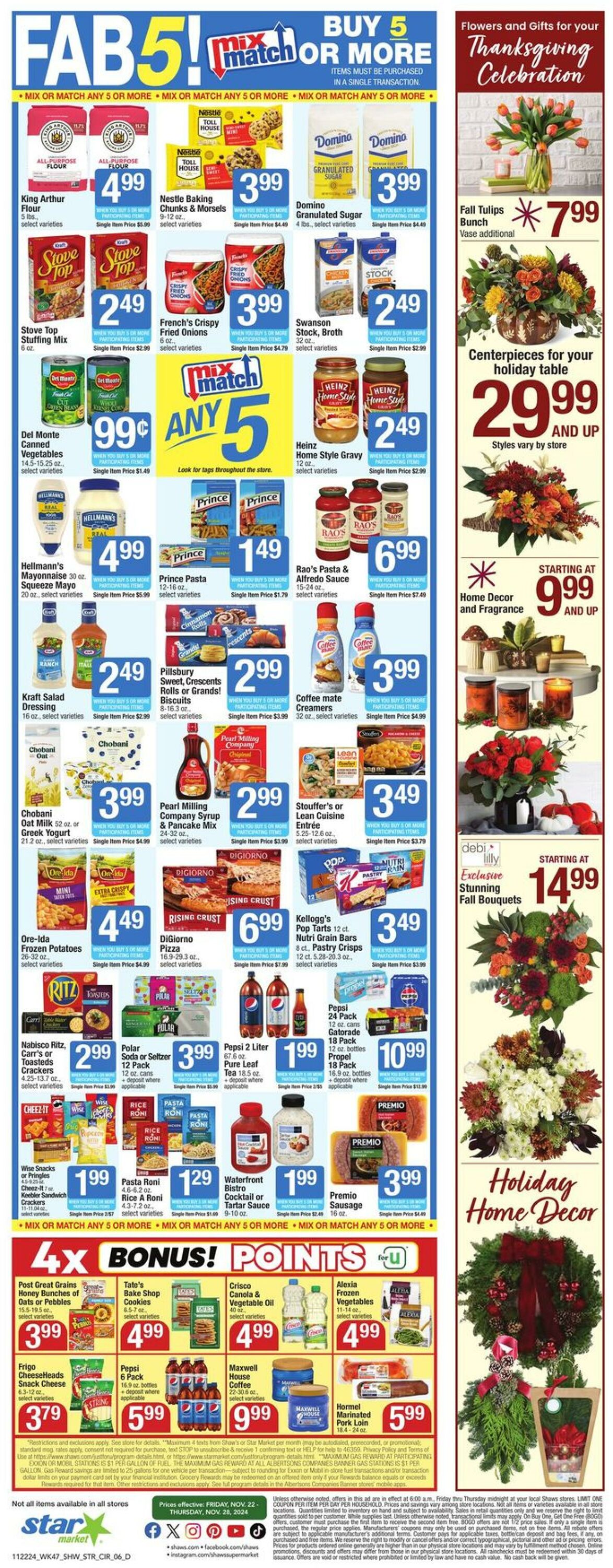 Weekly ad Star Markets 11/22/2024 - 11/28/2024