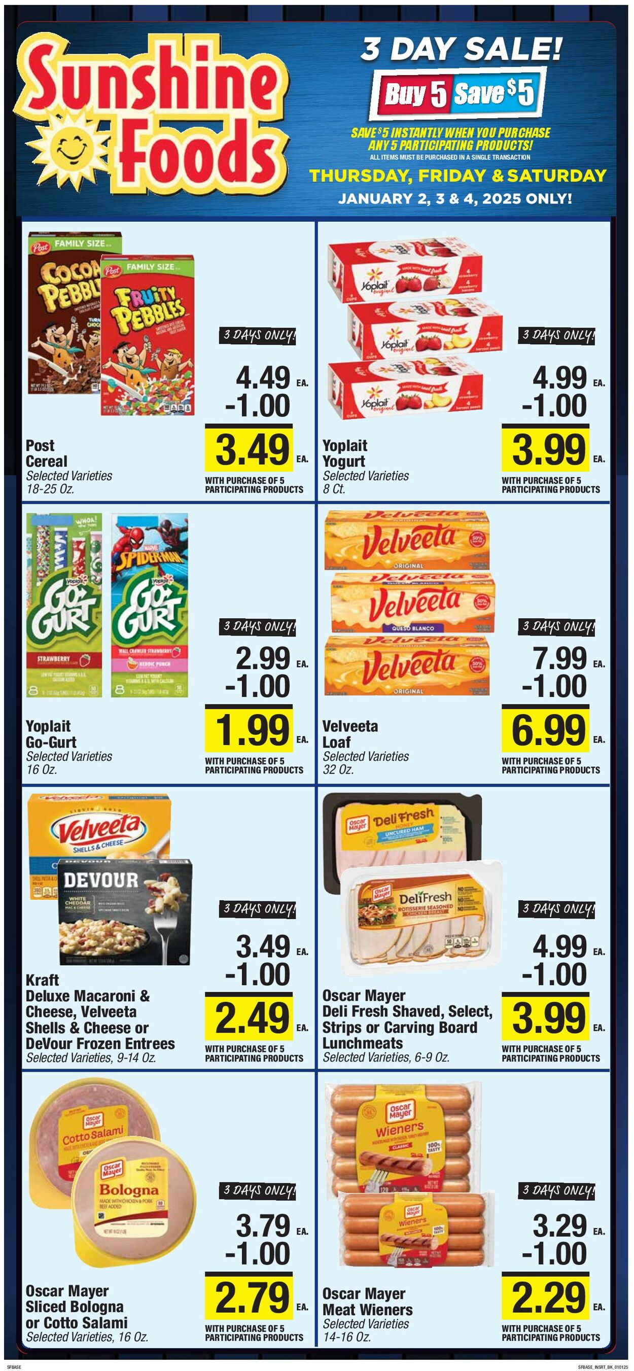 Weekly ad Sunshine Foods 01/01/2025 - 01/07/2025